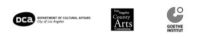 Department of Cultural Affairs logo, LA County Arts Commission logo, Goethe Institut logo